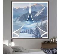 Rideau de Fenetre Thermique 40 x 126 cm Fermeture Automatique - Coupe-Ven- avec Protection Thermique Moustiquaire Fenetre Magnétique pour Salon, Chambre Chauffante, A