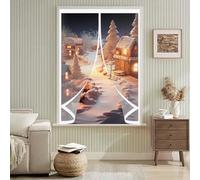 Rideau de Fenetre Thermique 50 x 77 cm Fermeture Automatique, Anti Froid et Chaleur, Imperméable Magnétique Moustiquaire pour Cuisine, Chambre à Coucher, A