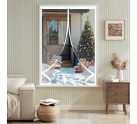 Rideau de Fenetre Thermique 50 x 96 cm Durable, Coupe-Vent, Imperméable, Fermeture Automatique Moustiquaire Fenetre Magnétique pour Salon, Chambre Chauffante, A