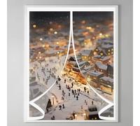 Rideau de Fenetre Thermique 63 x 54 cm Durable, Coupe-Vent, Imperméable, Fermeture Automatique Rideau de Fenetre Anti Froid Convient à Tous Types de Fenêtres, A