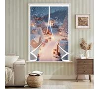 Rideau de Fenetre Thermique 63 x 54 cm Fermeture Automatique - Coupe-Ven- avec Protection Thermique Fenetre Rideau Anti Froid pour Salon, Chambre Chauffante, A