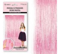 rideau de fête franges holographiques 2x1m rose - générique rfm24rs Rose