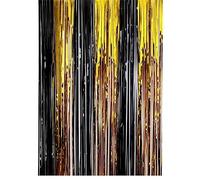 RIDEAU DE FÊTE FRANGES SCINTILLANTES 2X1M NOIR OR