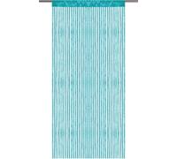 Rideau de fils à rayures métalliques turquoise - bleu paon env. 90 x 250cm