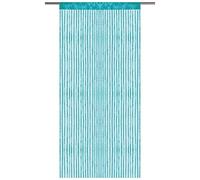 Rideau de fils avec tringle, aspect Lurex, article de décoration élégant et raffiné dans de nombreuses couleurs et tailles, Polyester, türkis - pfauenblau, 90x200cm