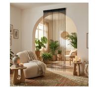 Rideau de fils - EDEN - 90 x 200 cm - Noir - Intérieur - Uni