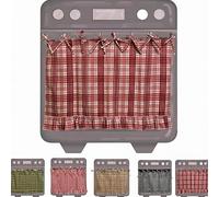 Rideau de four en coton avec rubans rustiques pour cuisinière et lave-vaisselle - Jupe tablier fabriquée à la main - 76,2 x 55,8 cm (rose)