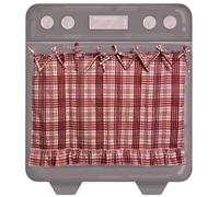 Rideau De Jupe De Four De Ferme Fait À La Main, Rideau De Four for Décoration De Cuisine - Rustique avec Attaches en Ruban De Garniture À Volants, Coton Résistant À La Chaleur(Pink)