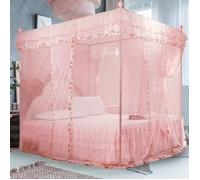 Rideau de lit à baldaquin - Princesse de luxe - Rose - Moustiquaire - Élégance chic