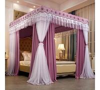 Rideau de lit à baldaquin Princesse pour lit Simple/King Size Fille - Décoration élégante et Solution d'intimité pour la Chambre - Filet Double Couche Inclus