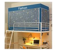 Rideau de lit de Tente, Rideau de lit superposé, moustiquaire, Tente d'ombrage intégrée, Rideau de lit Coulissant avec Support (Couleur : Star Moon Legend, Taille : 90 x 190 x 110