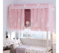 Rideau de Lit pour Superposé Cabine Ciel de Lit en Polyester Rideau Superposé pour Lit d'enfant Couvre-Lits Baldaquin Anti-poussière et Anti-Insectes Rideau Occultant Tenture Cabane Étudiants (rose)
