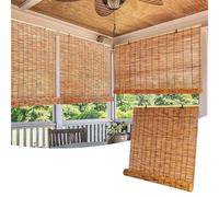 Rideau De Paille Tissés À La Main, Store Enrouleur Bambou Imperméable, Rideau De Roseau Sunshade, Stores À Rouleaux Romains Intimité, pour Terrasse/Jardin/Fenêtre/Porte/Cuisine