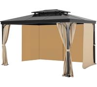 VEVOR Rideau d'intimité pour tonnelle imperméable extérieur, 284 x 284 x 204 cm, rideau de rechange universel à 4 panneaux, avec fermeture éclair, pour auvent de patio, cour (rideaux uniquement), kaki