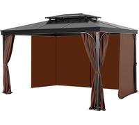 Rideau de pavillon VEVOR 3440x3440x2130 mm, rideau de protection visuelle en 4 parties pour paroi latérale du pavillon avec fermetures à glissière, rideau de protection solaire en remplacement