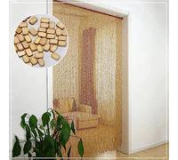 Rideau de perles de bambou fait à la main - 140 x 200 cm - Rideau de perles en bois naturel à suspendre - Moustiquaire pour placard, porte, terrasse, décoration d'intérieur, rideau de perles - 140 x