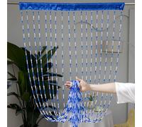 Rideau de perles en acrylique à suspendre - 100 x 200 cm - Motif étoile - Élégante ligne - Moustiquaire - Rideau à ficelles - Paravent décoratif pour fenêtre, salon, mariage (bleu)