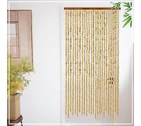 Rideau De Perles en Bambou Naturel,Rideau De Porte Perles De Bois,Décoration De Panneau De Séparation De Chambre À Coucher,Salon,Cuisine,Brins Rideau De Perles À Suspendre,W×H-100strands(100×200cm)