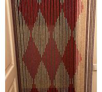 Rideau de perles vintage, cloison douce pour salon et salle à manger, rideau de séparation géométrique rouge-brun en forme de losange, rideau de suspension semi-occultant pour chambre à coucher bois