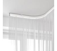 Rideau de plafond flexible en aluminium pour séparateur de pièce, douche, intimité, camping-car, extérieur et hôpital, ensemble complet avec crochets (5,4 m) solution durable et polyvalente