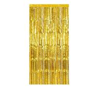 Rideau de Pluie, Ballon, Robe de Salle de Mariage, fête d'anniversaire, Affichage Mural, Multi-scènes, adapté à l'arrangement, Pompon, Ruban de Couleur Tables Et Chaises Événementielles (Gold, 1X2M)