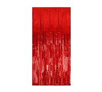 Rideau de Pluie, Ballon, Robe de Salle de Mariage, fête d'anniversaire, Affichage Mural, Multi-scènes, adapté à l'arrangement, Pompon, Ruban de Couleur Tables Et Chaises Événementielles (Red, 1X2M)
