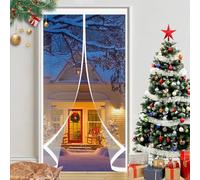 Rideau de Porte à Isolation Thermique 124 x 120 cm Anti Froid et Chaleur Vent Isolation Phonique Imperméable Moustiquaire Porte Rideau pour Cuisine et Salon de, A