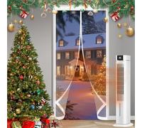 Rideau de Porte à Isolation Thermique 130 x 135 cm Fermeture Automatique, Anti Froid et Chaleur, Imperméable Moustiquaire Porte Rideau pour Cuisine, Chambre à Coucher, A