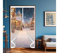 Rideau de Porte à Isolation Thermique 159 x 212 cm Fermeture Automatique, Anti Froid et Chaleur, Imperméable Moustiquaire Magnetique Porte pour Salon, Chambre Chauffante, A