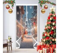 Rideau de Porte à Isolation Thermique 205 x 170 cm Durable, Coupe-Vent, Imperméable, Fermeture Automatique Moustiquaire Porte Magnétique pour Cuisine, Chambre à Coucher, A