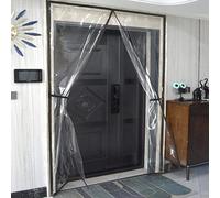 Rideau de porte à isolation thermique en PVC transparent résistant aux intempéries pour terrasse et balcon - Auto-scellant - Protection contre la chaleur pour l'hiver - Efficacité énergétique maximale