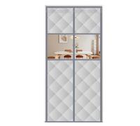 Rideau de porte à isolation thermique - Protection contre le froid - Imperméable - Coupe-vent - Avec fenêtre - Fermeture automatique - Gris (140 cm x 230 cm) - Économie d'énergie - Décoration