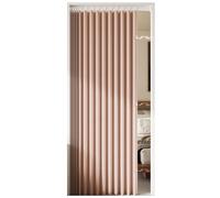 Rideau de porte à isolation thermique Rideau occultant accordéon avec tringle télescopique, multicolore, plusieurs tailles(Pink,100x220cm/39x87in)