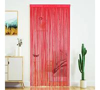 Rideau de porte à perles pour porte - Frange à suspendre - Style hippie - 100 x 200 cm - Bordeaux