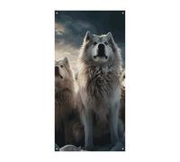 Rideau de porte à suspendre au mur avec inscription « Wolf Tribe » - Panneau de bienvenue pour les fêtes, les célébrations festives