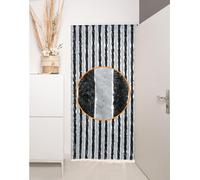 Rideau de porte anti-insectes Rideau moelleux 100x200cm Protection contre les mouches noir/gris