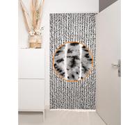 Rideau de porte anti-insectes Rideau moelleux 100x200cm Protection contre les mouches noir/gris/mixte