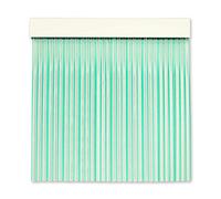 Rideau de Porte Anti Mouche à Lanières en PVC | Tringle en Aluminium | Parfait Pour Terrasse ou Entrée | Transparent-Vert | 210 * 90