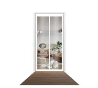 Rideau De Porte Antimoustique 125 x 170 cm Maille Ultrarésistante Porte Moustiquaire Aimantée Sans Perçage Pour Porte Exterieur/Balcon/Camping Car/Terrasse, Blanc