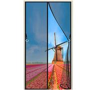 Rideau de Porte Antimoustique, 130x265cm Fenêtres Anti Moustiques Mouches, Magnet Fly Screen Door Insect Protection Moustiquaire Porte, Noir (663 Tailles)