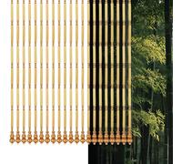 Rideau de porte avec perles en bambou - Décoration et séparateur de pièce pour salon, balcon et fenêtre - Moustiquaire sans perçage pour décoration d'intérieur (beige, 80 x 200 cm)
