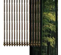 Rideau de porte avec perles en bambou - Séparateur de pièce, pour salon, balcon et fenêtre - Moustiquaire pour décoration d'intérieur (beige, 203 x 5 cm)