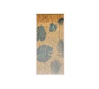 Rideau de porte Bâtonnets de bambou peints dessin feuilles monstera et palmier - 90 x 200 cm - Morel 90x2x200cm Vert