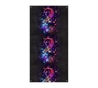 Rideau de porte coloré Galaxy Note de musique Bannière Décoration de porte d'entrée Bannière Logo Photo Bienvenue Bannière Couverture de porte Fond Intérieur Extérieur Décoration de fête 177,8 x 90,9