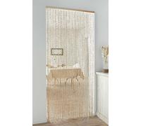 Rideau de porte "Coton" en coton, 90x200 cm, moustiquaire pour porte de balcon, rideau anti-mouches, rideau à fils