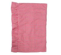 Rideau de Porte de Four Rustique en Tissu Rouge avec Dentelle