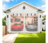 Rideau de Porte de Garage Magnétique, 400g Fibre de Verre Renforcée Moustiquaire Aimantée, Fermeture Automatique et Fonds Lesté pour Extérieur et Baie Vitrée 488x213cm 274x244cm 488x244cm