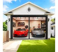 Rideau de Porte de Garage Magnétique, 400g Fibre de Verre Renforcée Moustiquaire Aimantée, Fermeture Automatique et Fonds Lesté pour Extérieur et Baie Vitrée 488x213cm 274x244cm 488x244cm