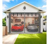 Rideau de Porte de Garage Magnétique, 400g Fibre de Verre Renforcée Moustiquaire Aimantée, Fermeture Automatique et Fonds Lesté pour Extérieur et Baie Vitrée 488x213cm 274x244cm 488x244cm