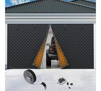Rideau de Porte de Garage Magnétique À Isolation Thermique, Kit D'isolation de Porte de Garage pour L'hiver, 210-490cm Couverture D'écran Coupe-Vent et Chaud(Black,275x360cm)